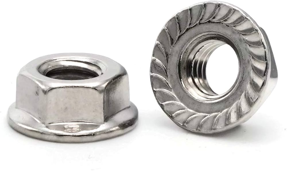 Picture of Brighton Best BR045030 3/8"-16 Hex Flange Nuts Serrated 18-8 Stainless Steel